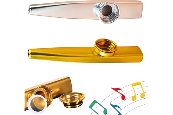 Kazoo Instrument,Kazoo Métal en Alliage d'Aluminium Membrane pour Accompagnement de Guitare ou d'Harmonica Instrument Cazoo pour enfants cadeau