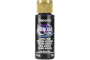 DecoArt Americana 2 oz Multifunzione-Colori acrilici, 59 ml, Lamp Ebano Nero