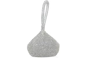 NICOLE & DORIS Moda Pochette e Clutch da donna Borsa a Mano Donna Elegante Strass Party Sposa Cocktail Festa Argento