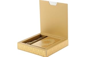 Prien Muslim Gifts for Eid, Gilt Covered Gift Box, Silvered Quran Gifts for Ramadan Mosque, Pearl Prayer Beads, Islamic Portable Boxes Women, Mawlid Gift Set for Birthday, Umrah (Gold)