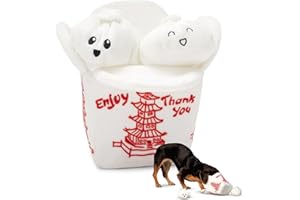 Barkbox 2 in 1 Giocattolo interattivo di Peluche per Cani - Giocattolo strappa e Rivela per Cani e Cuccioli - Giocattoli Stimolanti Che squittiscono per Animali Domestici | Andi's Dumplings (Piccolo)