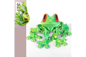 GENERIC 3D Printed Magnet Frog Toy, 3D Printed Magnetic Animals Fidget Toys, Novelty Funny Movable Joint Frog Toy Fridge Stickers Decorative Desk Ornament for Home Offices Decor (01#)