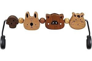 iGRATENS Baby Bouncer Toy Bar - Toy Bar for Baby Bouncer Soft & Bliss, Easy to Attach and Remove, 360°Rotating Natural Wooden Toys, Exciting Design for Curious Babies, Farm Animals