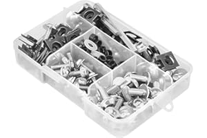 JNNJ 177 Pcs Kit di Bulloni Colorati per Carenatura Moto, Viti di Fissaggio Parabrezza, Kit di Bulloni in Alluminio Antiruggine M6 M5, Set di Viti Universali Con Rondella e Dado per Veicoli(Argento)