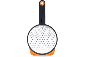 Dreamfarm Ograte Grattugia per Alimenti e Verdure a Doppio Lato con Gancio e Piede Antiscivolo - Grattugia Grossa 6mm, Arancione