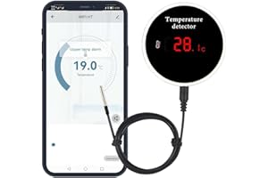 HAOZEE Tuya WiFi-Temperatursensor mit wasserdichter externer Sonde, intelligenter Temperaturmonitor mit Hintergrundbeleuchtung, LCD-Display, wiederaufladbarer Akku, Kühlschrank, Aquarium