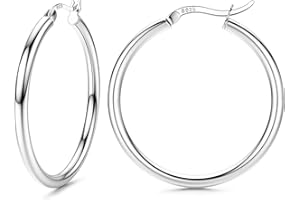 FIOROYAL Pendientes Aros Plata de ley 925,Pendientes Aro Hipoalergenicos Mujer,Aros Grandes Medio Pequeño Mujer,Pendientes de Aro Plata 13/15/20/25/30/40/50mm