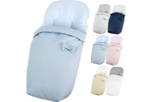 TRIMATT Saco Silla Paseo Universal Impermeable - Uso como Saco en Invierno o como Funda de Silla en Verano - Hecho en España Color Azul Claro ECOPIEL