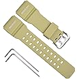 OliBoPo Natural Resin Replacement Watch Strap for Casio Mens G-Shock Master of G Mudmaster Twin Sensor Sports Watch GG-1000/GWG-100/GSG-100