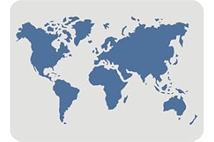 ‎FINGERINSPIRE FINGERINSPIRE Weltkarten-Schablone, 29,7 x 21 cm, wiederverwendbares Kunststoff-Malmuster für DIY-Heimdekoration