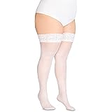 Annes styling Sila 40 denari Womens Lace Coscia Alta Opaco Hold Up Nylon Calze con Silicone Invisibile