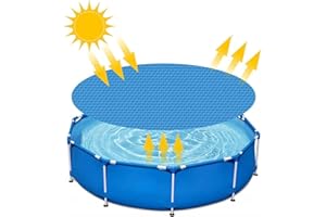 TZCIN Solar Pool Cover 3.5m Round Solar Cover Lazy Spa Thermal Cover Easy Set Bubble Heat Insulation Dust and Rainproof Pool Protector in Ground Hot Tub Paddling Pool