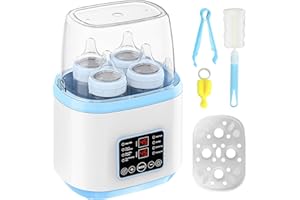 BYZESTY Calentador de biberones para bebé, esterilizador 8 en 1 para biberones con programación inteligente, esterilización por vapor, función de mantenimiento de biberones 24H, calentador de biberones,