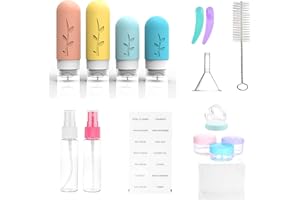 SCLLNDA 16 Stück Reiseflaschen Zum Befüllen Silikon Reiseflaschen Set Nachfüllbare Leere Kosmetikflaschen Set Reise Flaschen Set Reiseset für Shampoo Lotion Spülung Duschgel (BPA-frei)