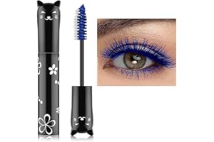 ZDHSOY Colorful Mascara, Waterproof Long Lasting Thick Mascara/Rainbow Color 4D Silk Fiber Lash Charming Masacara (Blue)
