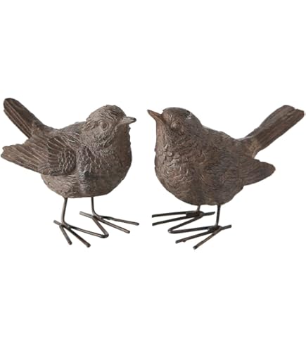 Moaobooh Lot De 2 Statues D'oiseaux Modernes En Céramique Pour Décoration De Salon, Chambre à Coucher, Bureau, Armoires (blanc