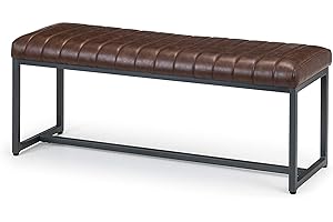 Julian Bowen Brooklyn Upholstered Bench, Brown, Height: 47, Width: 121, Depth: 41cm