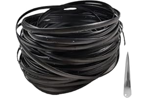 ODSK Rattan Furniture Fixing Kit, Wicker Repair Material, Black Flat Plastic Fabric for Installing Rattan Furniture and Garden Chair Basket, 70m (Black-1)