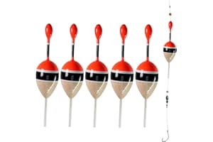 ‎THKFISH THKFISH Angeln Posen Schwimmer Angelsets Balsaholz Angelposen Slip Posen Set für Barsche und Forellen, Crappie, Zander 5 Stücke