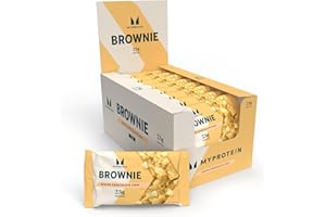 MyProtein Brownie - White Chocolate Chip, 23g Protein per Brownie, Delicious & Convenient Snack, Perfect for Anytime, Anywhere, Chewy Texture with Sweet Chocolate Chunks