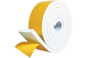 fowong Self Adhesive Weatherstripping 50mm Wide X 10mm Thick X 2m Long White Colour Closed Cell Foam Tape Home Window Door Draught Excluder