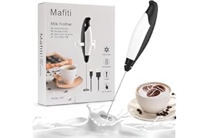 Mafiti Mousseur à lait électrique, Rechargable, Facile à nettoyer et à ranger pour le café, le chocolat chaud, le lait en mousse,les blanc d’œufs en mousse