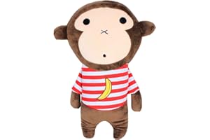 JFAN Reposacabezas Coche Niño Protector Cinturon Coche Niños Cómodo Almohada de Dibujos Animados Adecuada para Niños y Adultos Viajes Talla única(Mono)