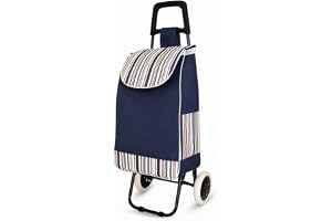 MAGIC SELECT Shoppingvagn 2 Hjul med Randig Vaska och Bakficka