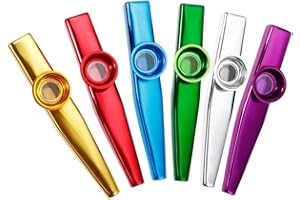 RUGUOA 6Pcs Metal Kazoo Instrument for Children Miniature Music Games for Adults Kids Music Party Gifts Prizes Great for Music Lovers