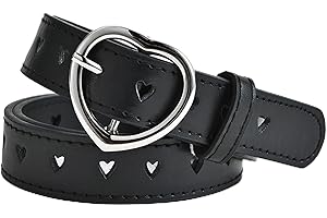 Copbopwn Mädchengürtel Kindergürtel Süßer elastischer Herzgürtel Verstellbarer Stretchgürtel mit Herzschnalle PU Skinny Gürtel für Jungen Mädchen Damengürtel für Jeans Kleider Jumpsuit Hosen