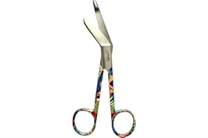 PANTHER SURGICAL Forbici Lister in acciaio inox per bendaggi, 14 cm, motivo colorato, per studenti e primo soccorso (motivo multicolore)