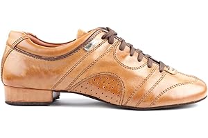 Portdance Herren Chaussures de Danse/Dance Sneakers PD Casual - Cuir Bleu - Semelle en Daim - Made in Portugal