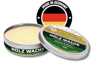 ‎HELIACARE HeliaCARE BIO Holzwachs - Premium Bienenwachs Holzpflege Möbelpolitur aus Deutschland - Farbloses Möbelwachs für alle Holzarten im Innenbereich (Wachs 150ml)