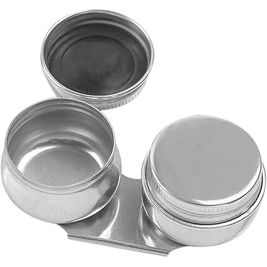 Pennelli Ombretto Occhi Rondella Per Pennelli In Acciaio Inox Portatile | 8,6x10,2 Cm Con Filtro E Coperchio Ermetico | Per Pittura Ad Olio E Acquerello Pulisci Pennelli