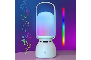 AUYLE Tragbare Bluetooth Lautsprecher mit Nachtlicht, Touch Dimmbar Nachttischlampe mit 7 Lichtfarben & Gibt 5 RGB-Lichtmodi, Geschenke für Geburtstagsgeschenk für Frauen und Männer