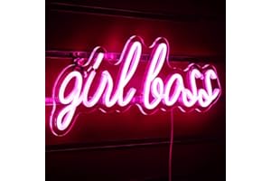 Lotvic Néon LED Girl Boss, Enseigne Lumineuse au Néon LED, Enseignes Lumineuses Décorations Murales, Rose LED Mot Lumière Signe Néons, LED Néon Signe Veilleuse pour Mur Fête Décor, Bar,Chambre,Mariage