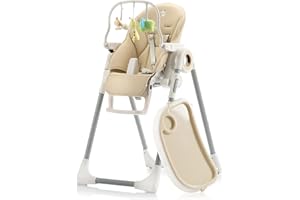 Sweety Fox Folding High Chairs for Babies and Toddlers - with Toy Arch - High Chair with Adjustable Heights and Position - Baby High Chairs 6 Months Plus (Max 15kg)