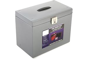 Pierre Henry Metal File Box with 5 Suspension Files Tabs and Insert A4 W370xD220xH290mm Silver Ref 040011