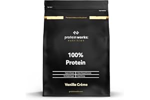 THE PROTEIN WORKS Protein Works - 100% Protein Powder, 25 Servings, Quad Protein Blend, Low Calorie, Low Fat Protein Shake, Phased Protein Release, Vanilla Crème, 625g