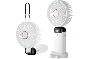 Rafada Wentylator ręczny, przenośny mini wentylator, możliwość ponownego ładowania, mały wentylator kieszonkowy z 5 poziomami prędkości, wbudowany akumulator 4200 mAh, składany wentylator USB, do