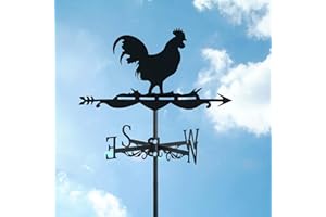 ZNEL Segnavento in Metallo per Polli, Banderuola Gallo Animale con Montaggio sul Tetto, Decorazioni Galletto per Gazebo da Giardino Cortile della Fattoria All'aperto,Cockerel