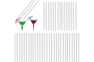 SUXGUMOE Cocktail Swizzle Stirrer, 100pcs Reusable Clear Swizzle Sticks Beverage Stirrers Drinks Mixing Sticks for Juice, Coffee,Beverage,Tea