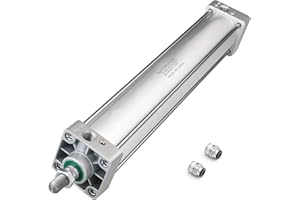 Baomain Pneumatic Air Cylinder SC 63 x 400 PT 3/8, Bore: 2 1/2 inch, Stroke: 16 inch, Screwed Piston Rod Dual Action