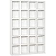 HOMCOM 480 CD/ 312 DVD Storage Unit, Media Storage Shelf, Wooden Display Unit with Adjustable Shelves, 89 x 130.5 cm, White