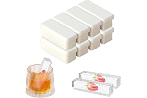 YARRAMATE Silicone Ice Cube Tray with Lid for Freezer, Stackable Ice Cube Trays, Large for Whiskey Cocktails, Rectangular Silicone Ice Cube Mould, Soup Freezing Container (White)