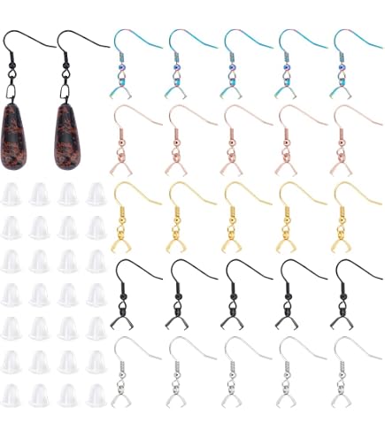 40 Crochets Pour Boucles D'Oreilles DIY - Doré Et Argenté Avec Fermoir - Création Bijoux Fantaisie