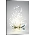 YIOZHAOFH Lotus Floral Canvas Print Art for Zen Office Decor Wall Art Meditation Pictures Modern Artwork Painting Framed Ready to Hang (12x16 inch)