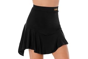 TSSOE Damen Rock Ballettrock Tanzrock Frauen Asymmetrisch Faltenrock Minirock für Ballerina Latein Salsa Tango Rumba Tanzbekleidung Dancewear Cover Up Tuch