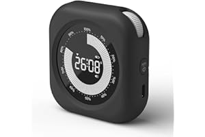 XREXS Timer Digitale Visivo per Bambini | Conto alla Rovescia | Universale per Bambini ed Adulti | Volume e Luminosità Regolabili | Breve per Cucina, Scuola ed Ufficio | Colore Nero