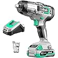 Litheli Impact Wrench Cordless, 1/2 inch Power Impact Driver with 320 ft-lbs(430N.m) Max Torque, 20V Impact Gun Kit with 2.0Ah Li-ion Battery ＆ Fast Charger for Car Home